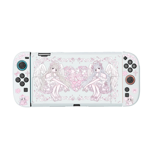 White Sakura Angel TPU & Dock Case Bundle for Nintendo Switch 2