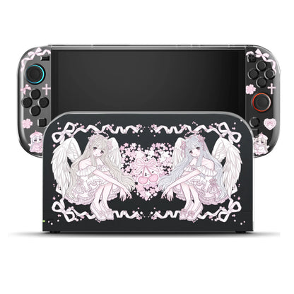 Clear Sakura Angel TPU & Dock Case Bundle for Nintendo Switch 2