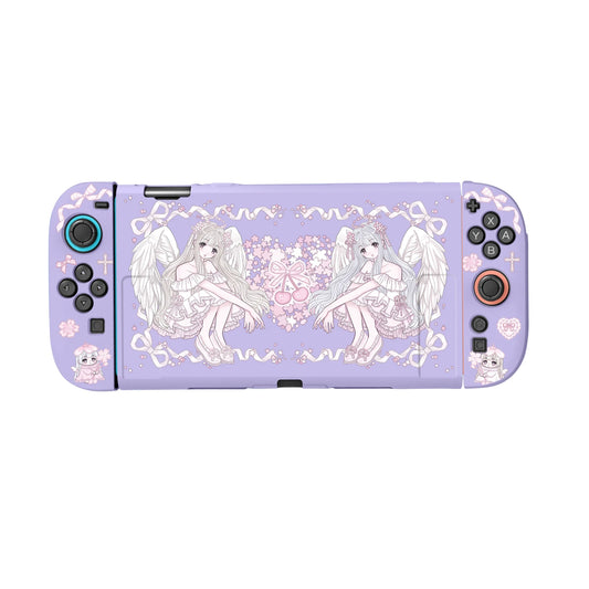 Purple Sakura Angel TPU & Dock Case Bundle for Nintendo Switch 2