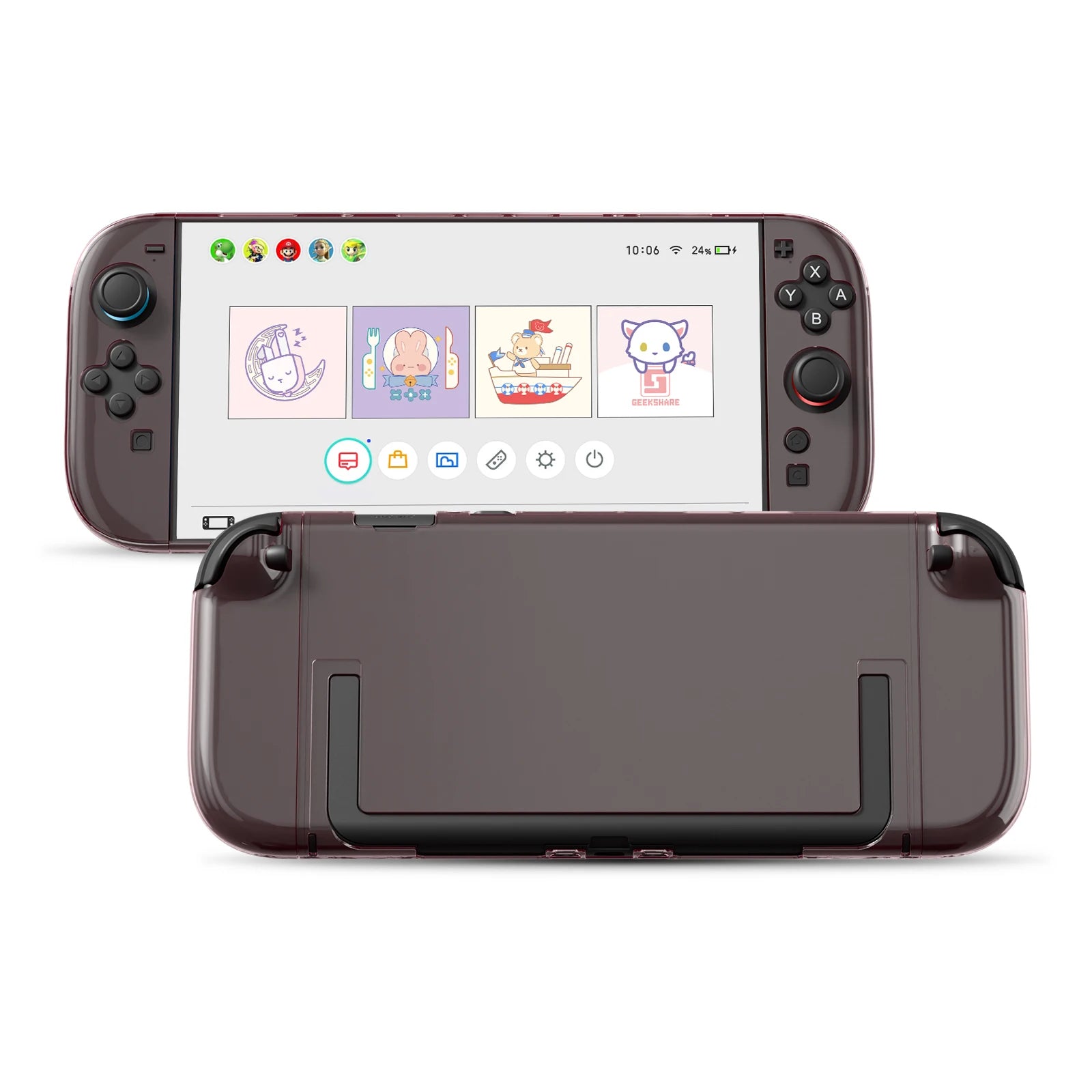 Transparent Pink Thin Protective Shell Case For Nintendo Switch 2