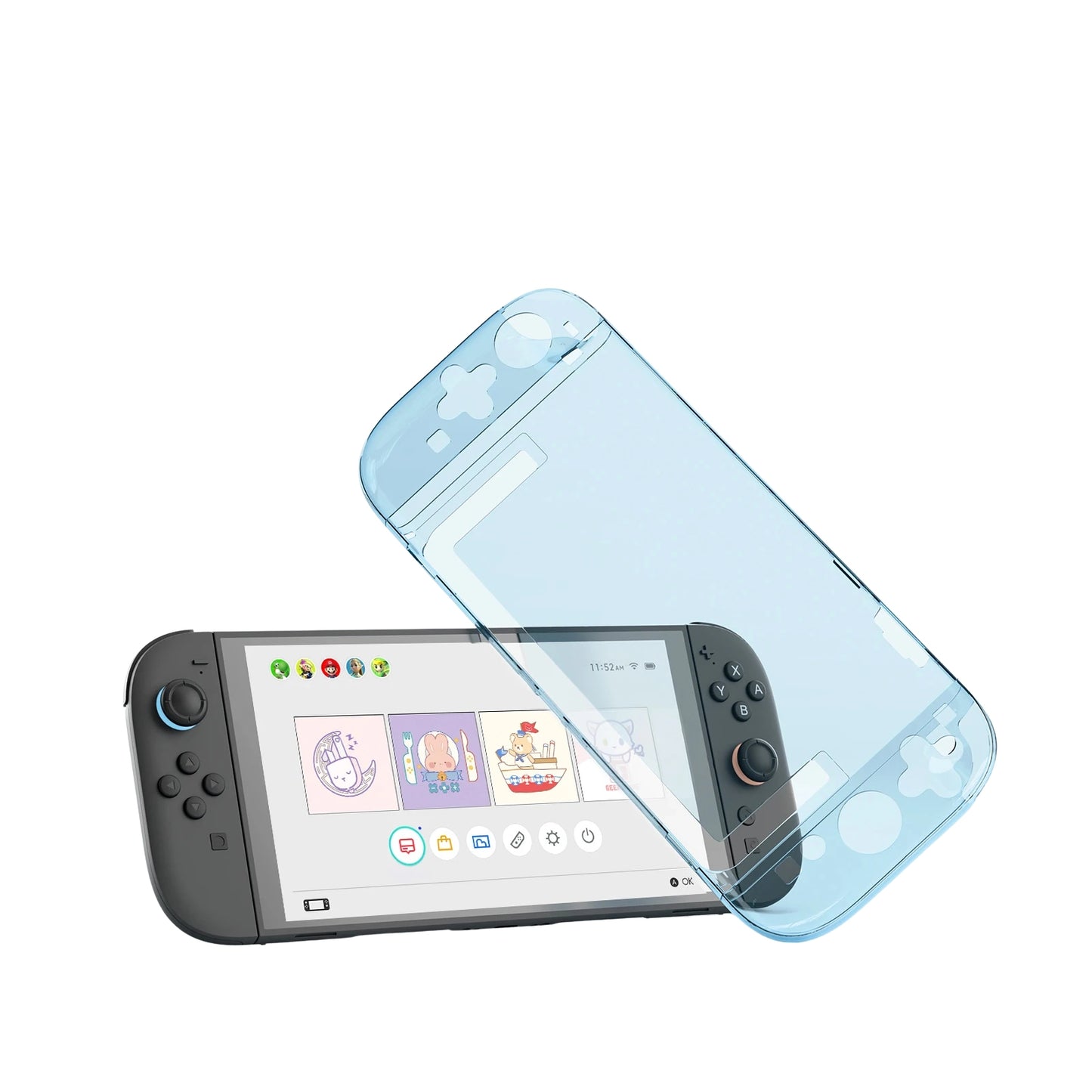 Transparent Blue Thin Protective Shell Case For Nintendo Switch 2